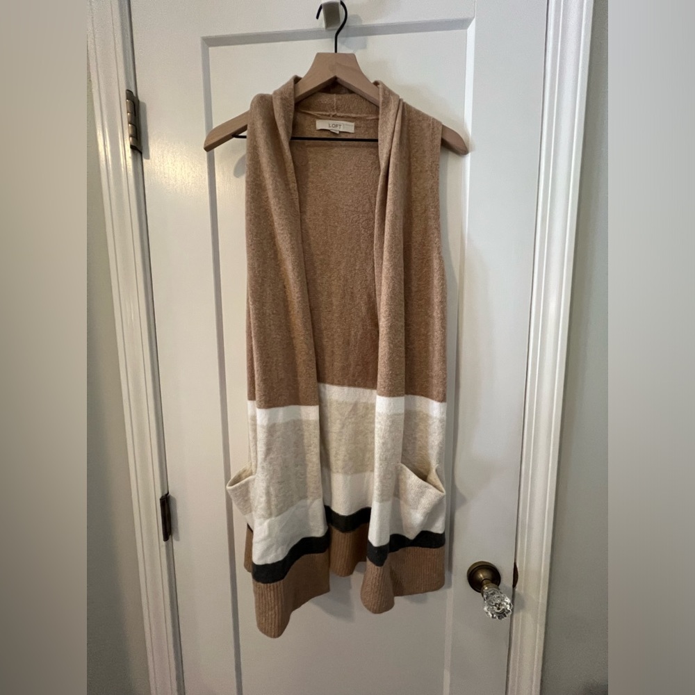 Loft sleeveless long cardigan